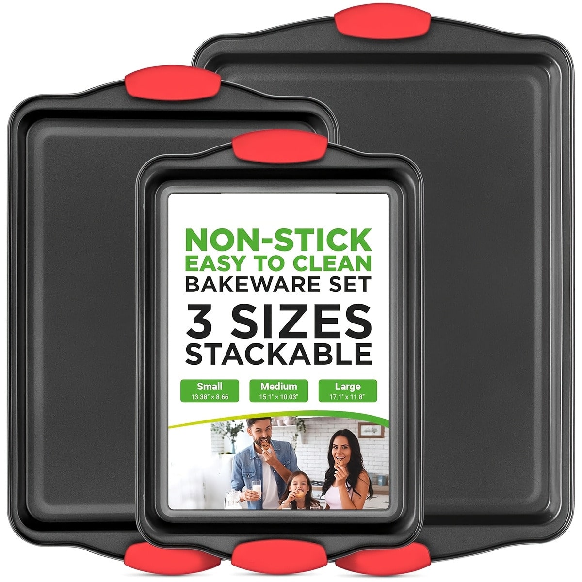 Commercial Kitchen Set - 3PCS Kitchen Non-Stick Baking Pan Set,