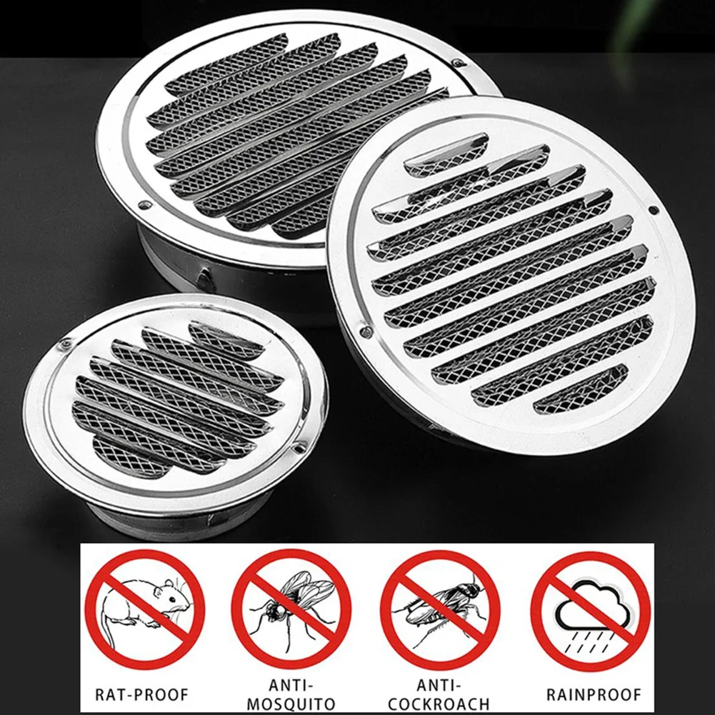Commercial Kitchen Exhaust Hood - 70-300mm Round Stainless Steel Vent Grille