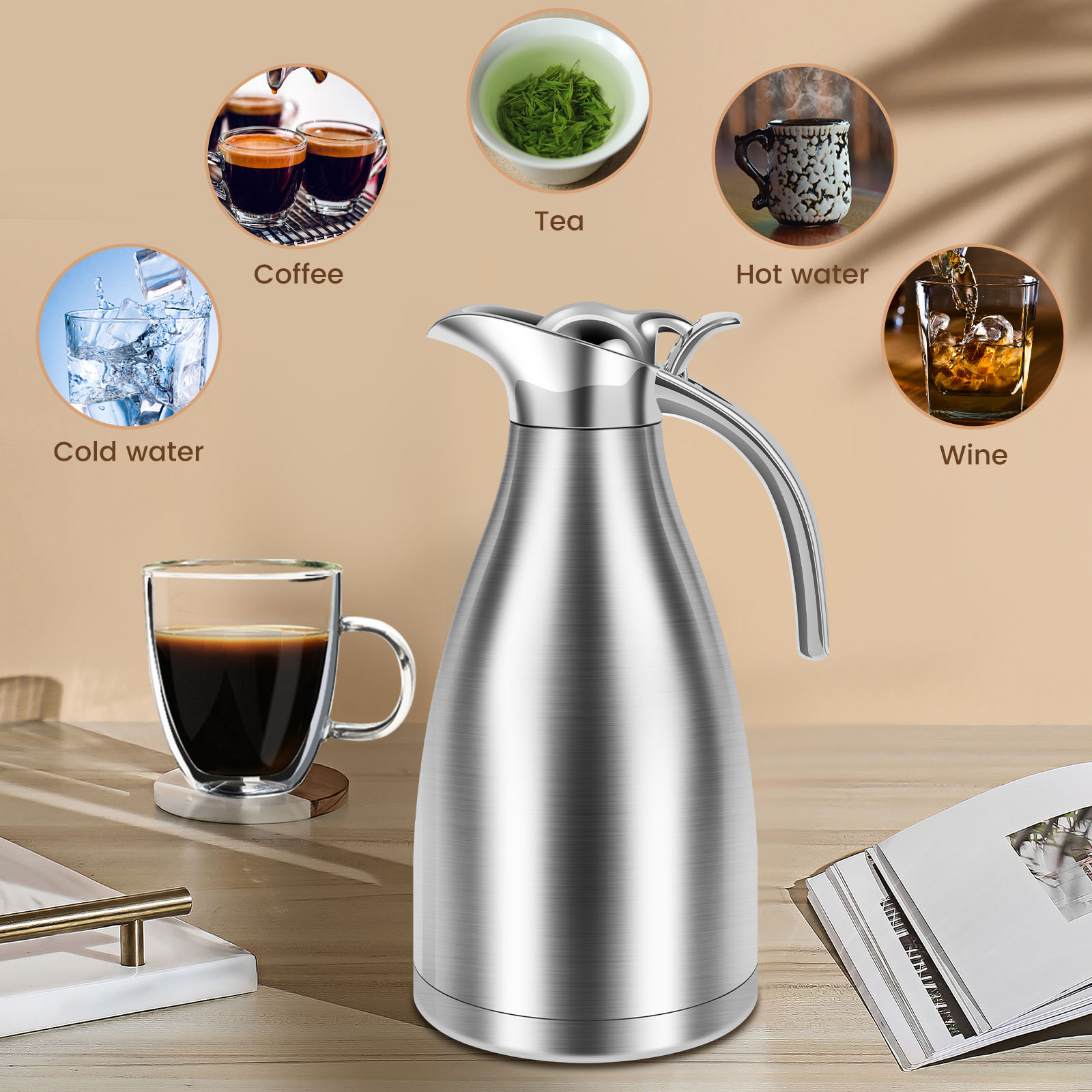 Kitchen Thermal Kettle 2000ml  - огляд і ціна Commercial Kitchen Kettle