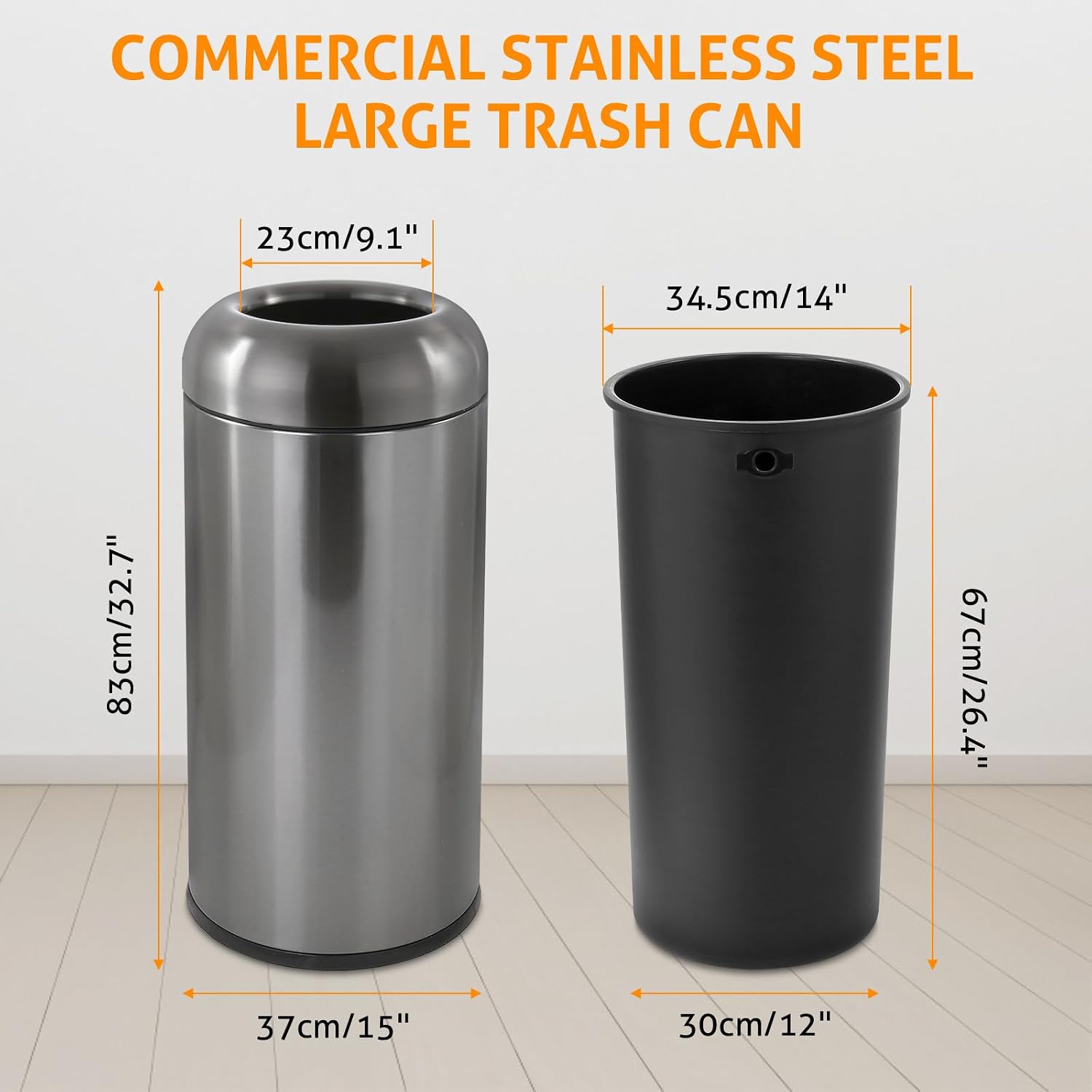Dark‑Silver 16 Gallon Large Co - огляд і ціна Commercial Kitchen Bin