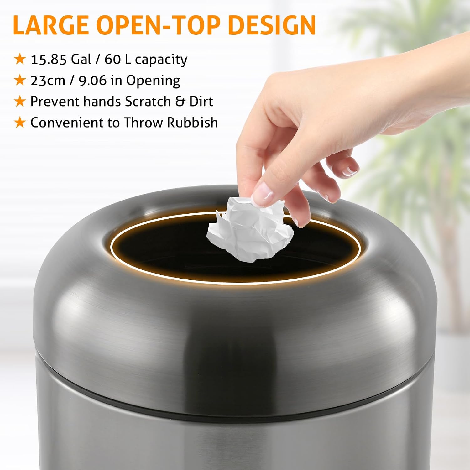 Dark‑Silver 16 Gallon Large Co - огляд і ціна Commercial Kitchen Bin