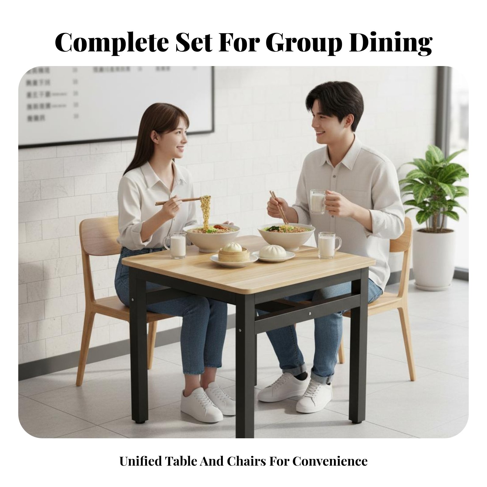 Square Table with 4 Chairs Eas - огляд і ціна Commercial Kitchen Set