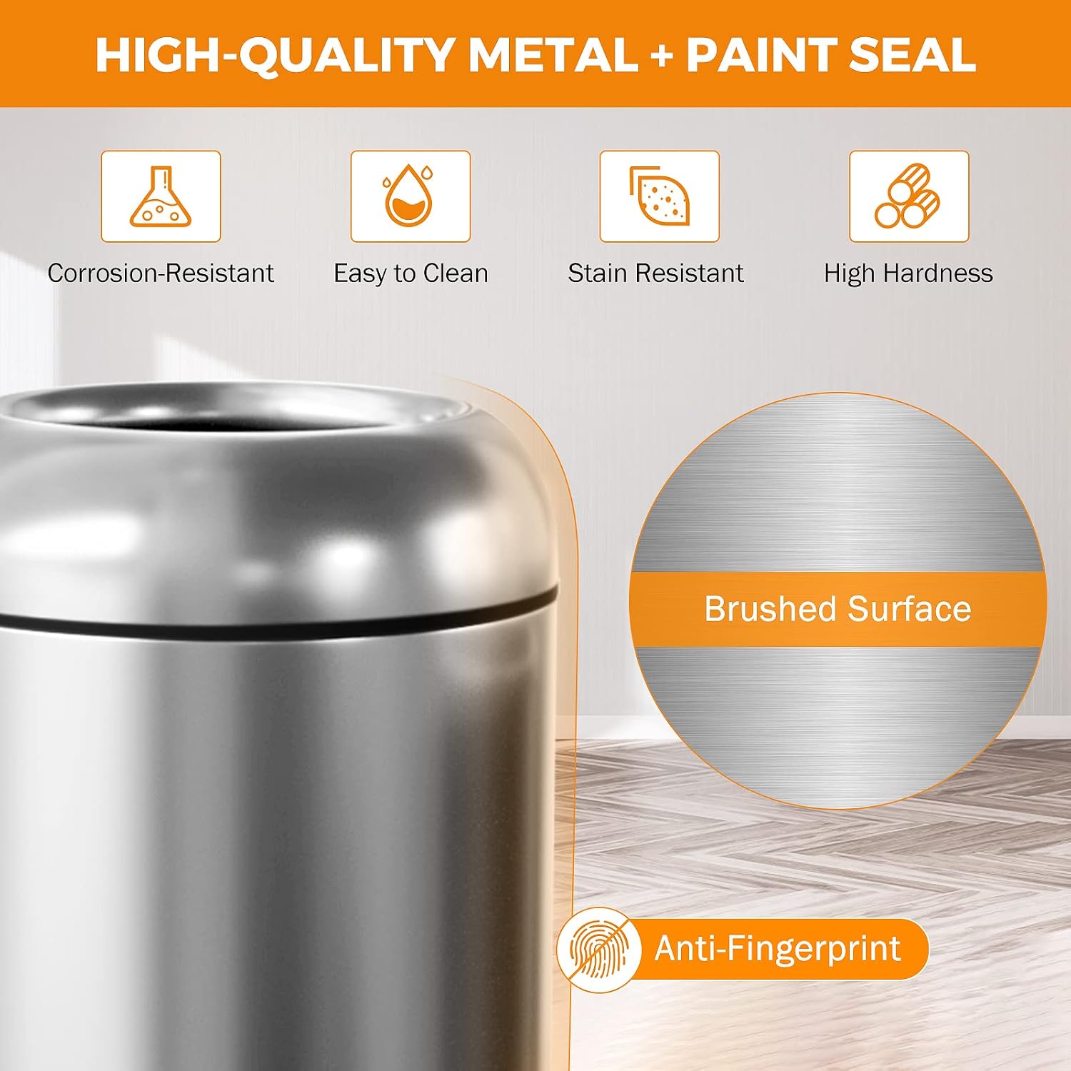 Metallic 16.5‑Gallon Open‑Top  - огляд і ціна Commercial Kitchen Bin