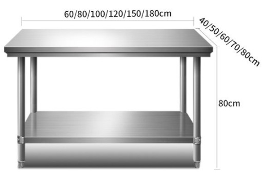 Stainless Steel Double Layer W - огляд і ціна Commercial Kitchen Bench