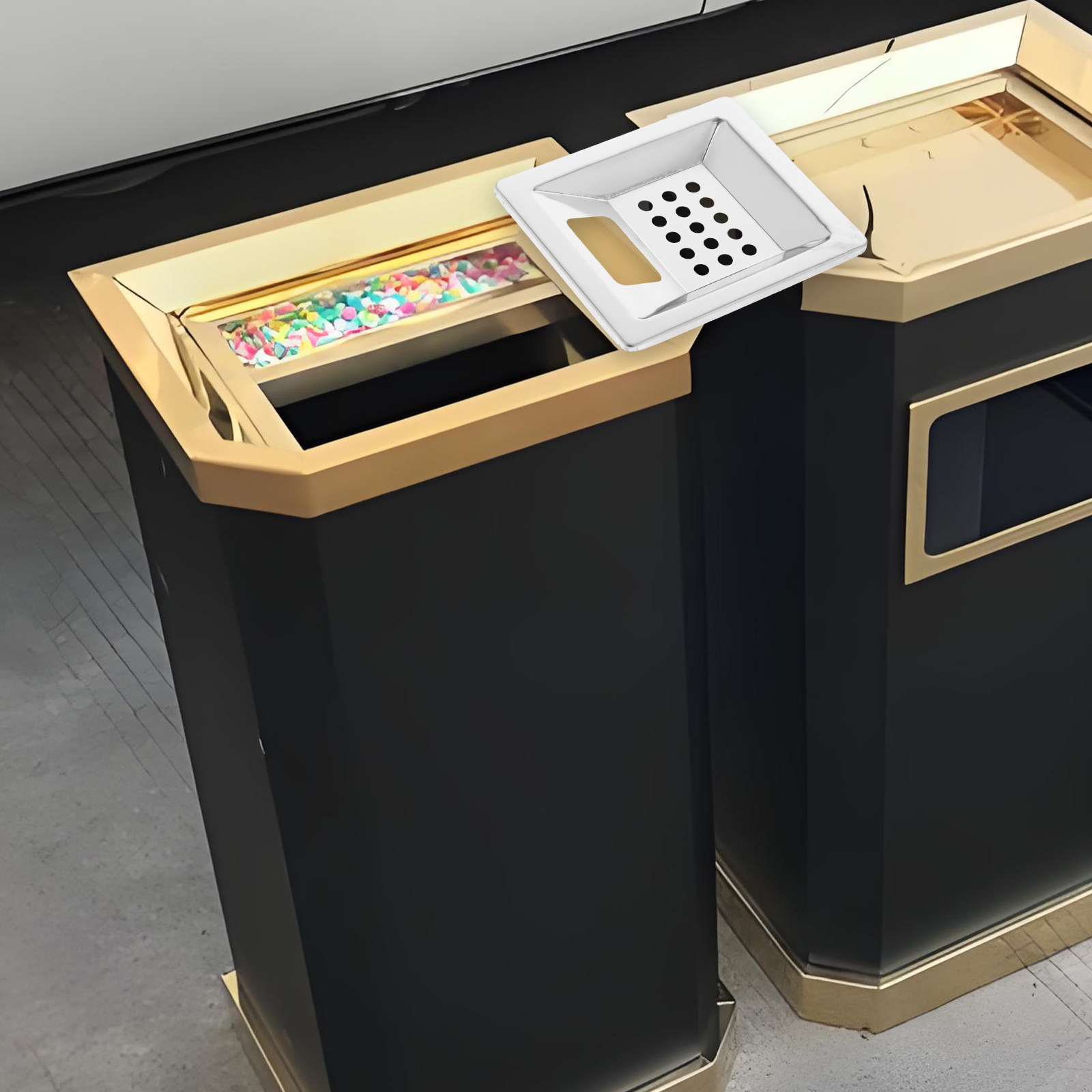 Plastic Trash Can Lid Bin Kitc - огляд і ціна Commercial Kitchen Bin