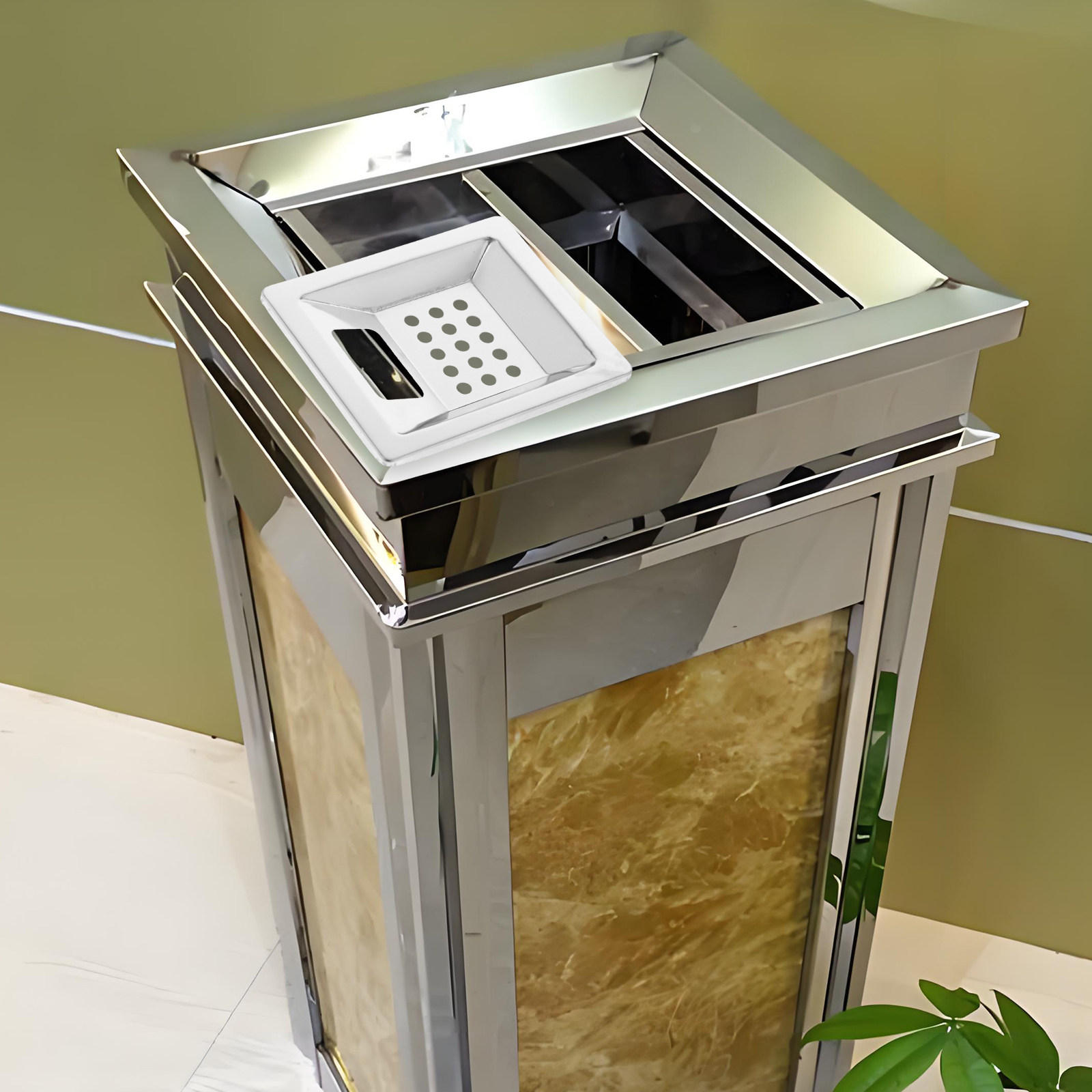 Plastic Trash Can Lid Bin Kitc - огляд і ціна Commercial Kitchen Bin