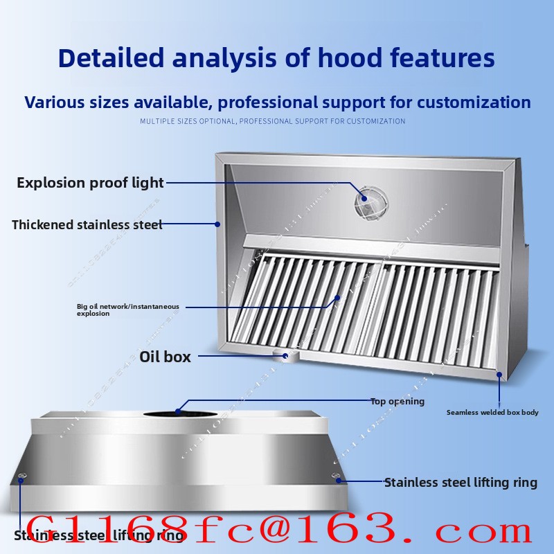 Stainless Steel Exhaust Hood f - огляд і ціна Commercial Kitchen Exhaust Hood